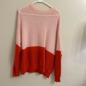 Cashmere sweater; size L; never worn; pink and orange